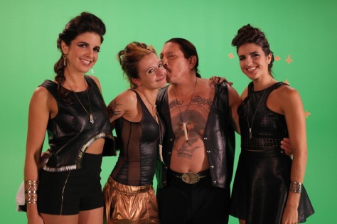 Electra Avellán, Patricia Vergara, Danny Trejo y Elise Avellán en el set de los SPACE AWARDS